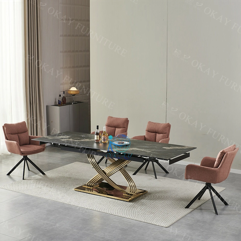 Track Extension Table | Dynamic Art Modern for 6 to 8 Guests, Light Luxury Suitable for Various Styles of Home Furnishings 1
