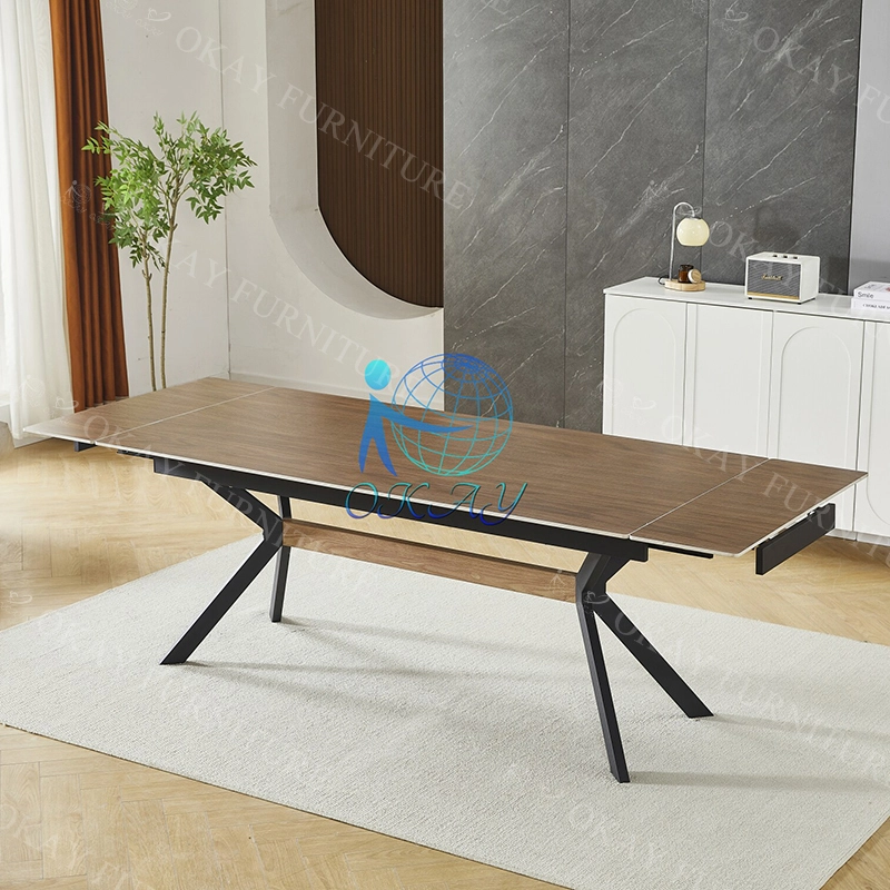 Extendable Dining Table | Seating 6-8, The Convergence of Natural Rhythm and Structural Artistry, Modern Minimalist 1