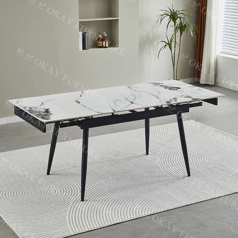 Extendable Marble Dining Table | Flexible Size, Minimalist Luxury Style 1