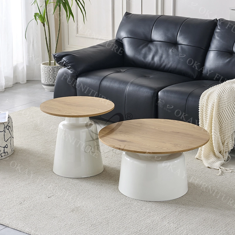 Beige Lacquer Two-piece Coffee Table Set, Enjoy Peaceful Family Time, Modern Style Home Furnishings 1