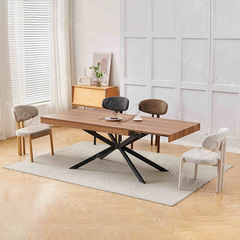 Live-Edge Dining Table, Light Wood Grain Top, Black X-Shaped Metal Legs, Natural Industrial Style-1776235596429701 1