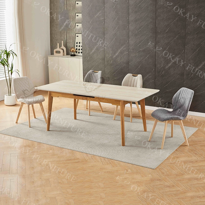 Extendable Nordic-style Dining Table ，Italian light luxury X-shaped base, with two tabletop options-1776304131450804 1