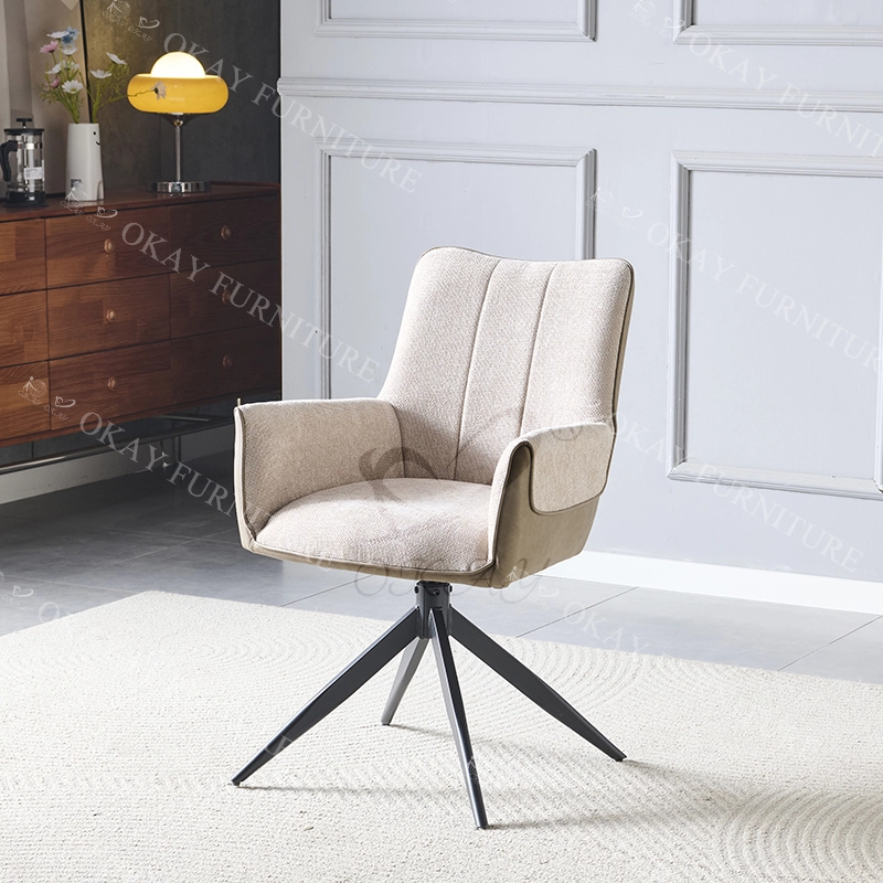 Skin-friendly fabric + faux leather splicing, available in dark gray, light gray, and off-white. One chair for multiple uses 1