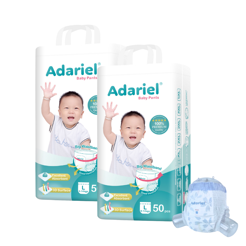 OEM / ODM مخصص الطفل السراويل حفاضات المواد غير المنسوجة النسيج لينة الرعاية الطفل سحب حفاضات 2