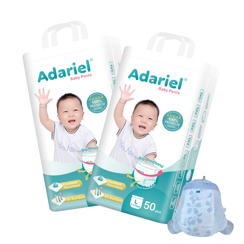 OEM Factory السعر المباشر سعر الحفاضات البيض (Baby Diaper Pants 3D الوقاية من التسرب المريحة بسروال تدريب على الامتصاص العالي 2