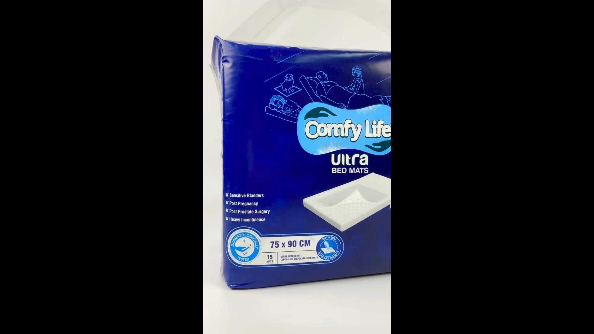Disposable Incontinence Bed Pads for Home Care Products in Various Models Including Adhesive-backed Reinforced Models 1