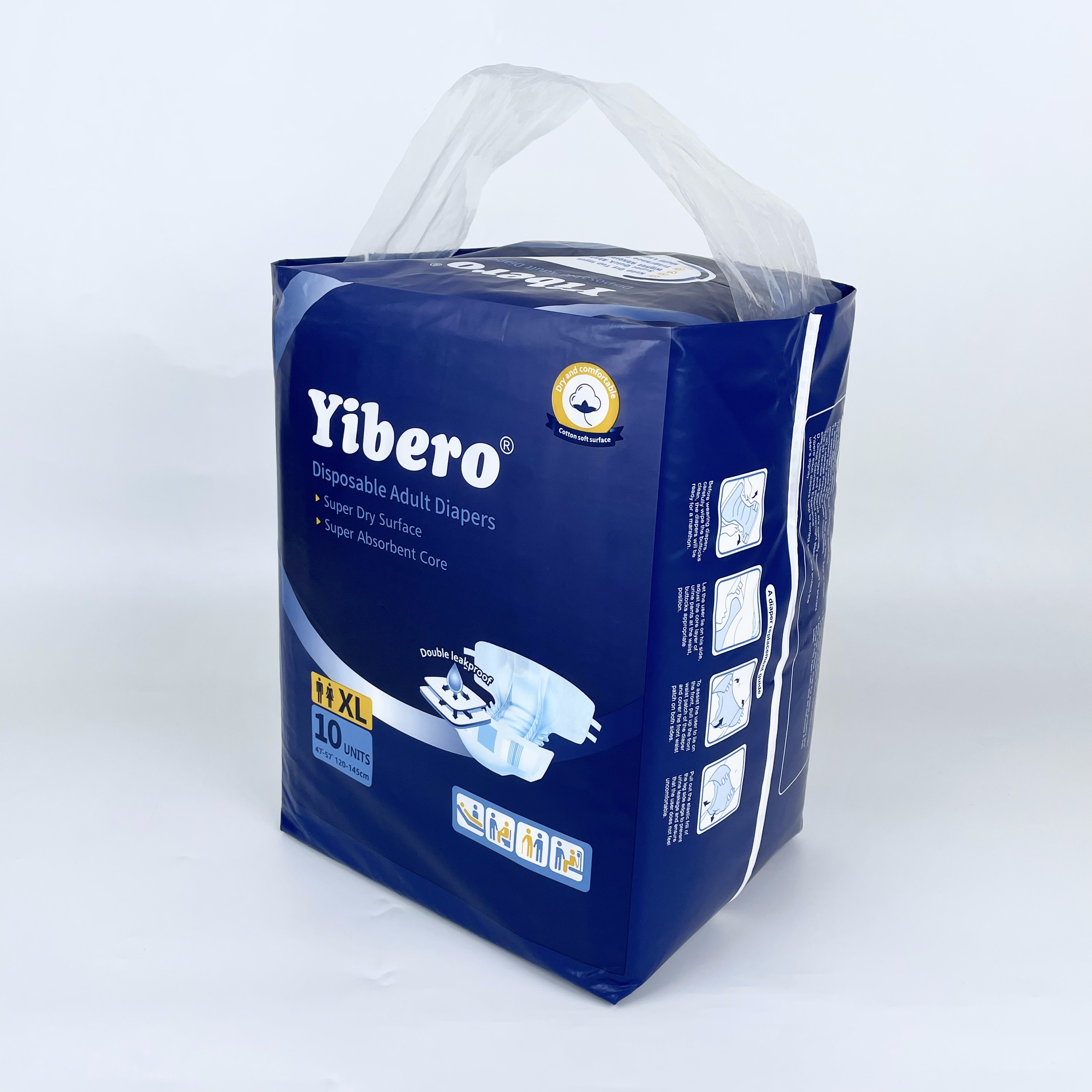 Wholesal Adult Diapers For Incontinent People 3D Leak Prevention Super Absorbing Performance Fluff Pulp Adult Diaper 2