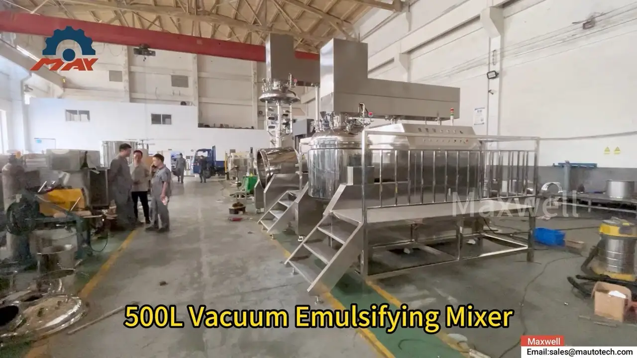 500L Vacuum Emulsifying Mixer kanggo Kosmetik Cream Mixer Machine 1