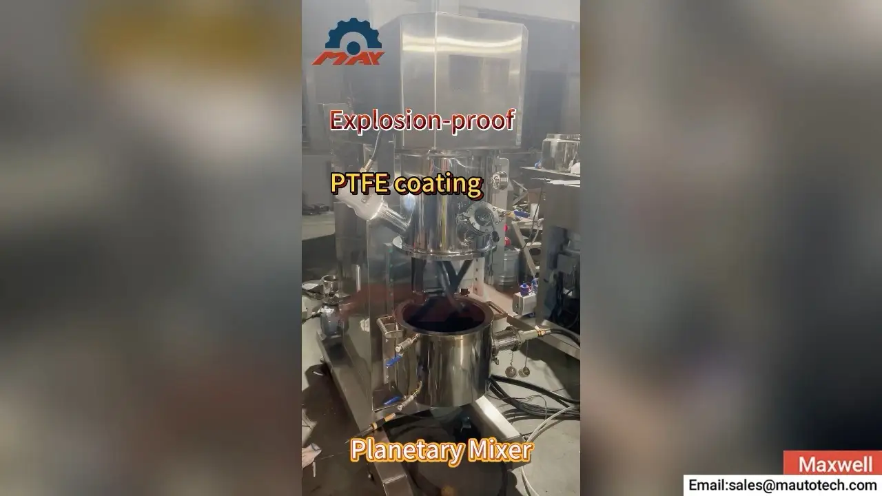 PTFE Coated Explosion Proof Lab Vacuum Planetary Mixer 1
