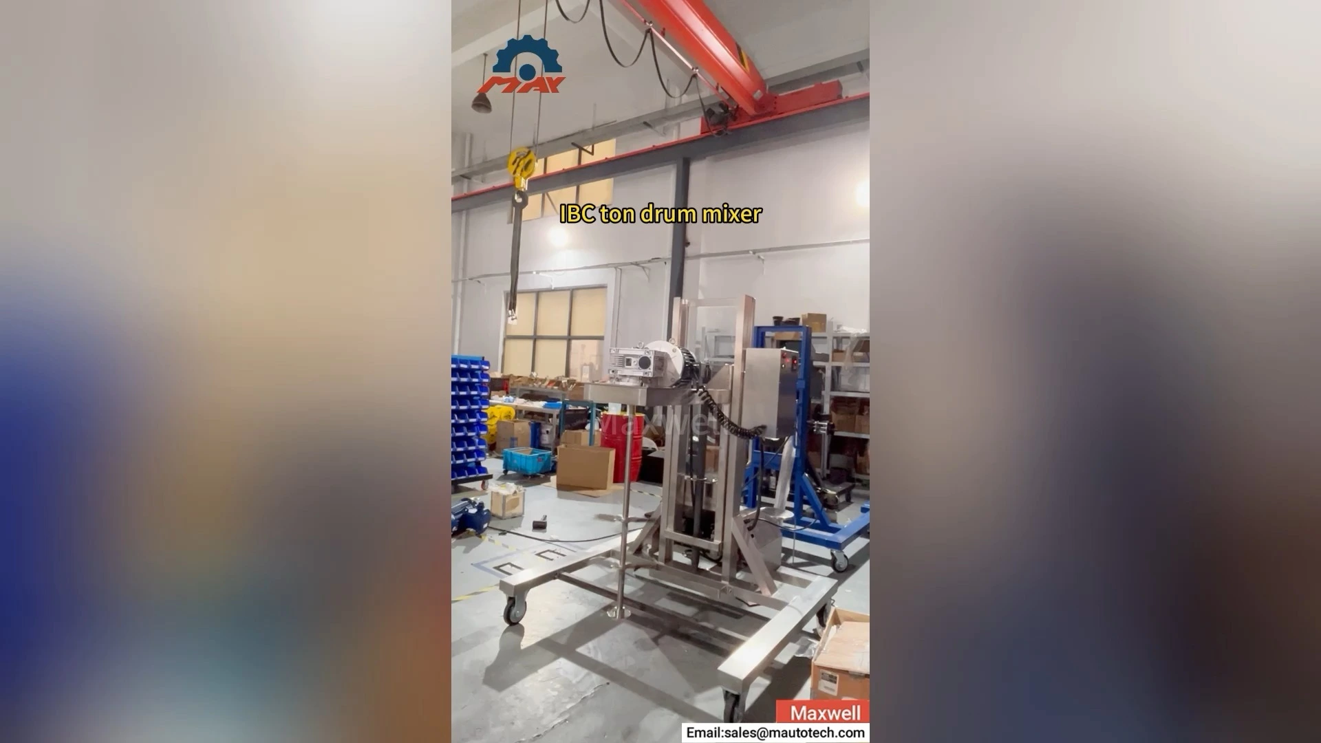 Agitator IBC ex chalybe inoxidabili 1000L ad detergentem, shampoo, pigmentum, materiam cibariam chemicam altae viscositatis. 1