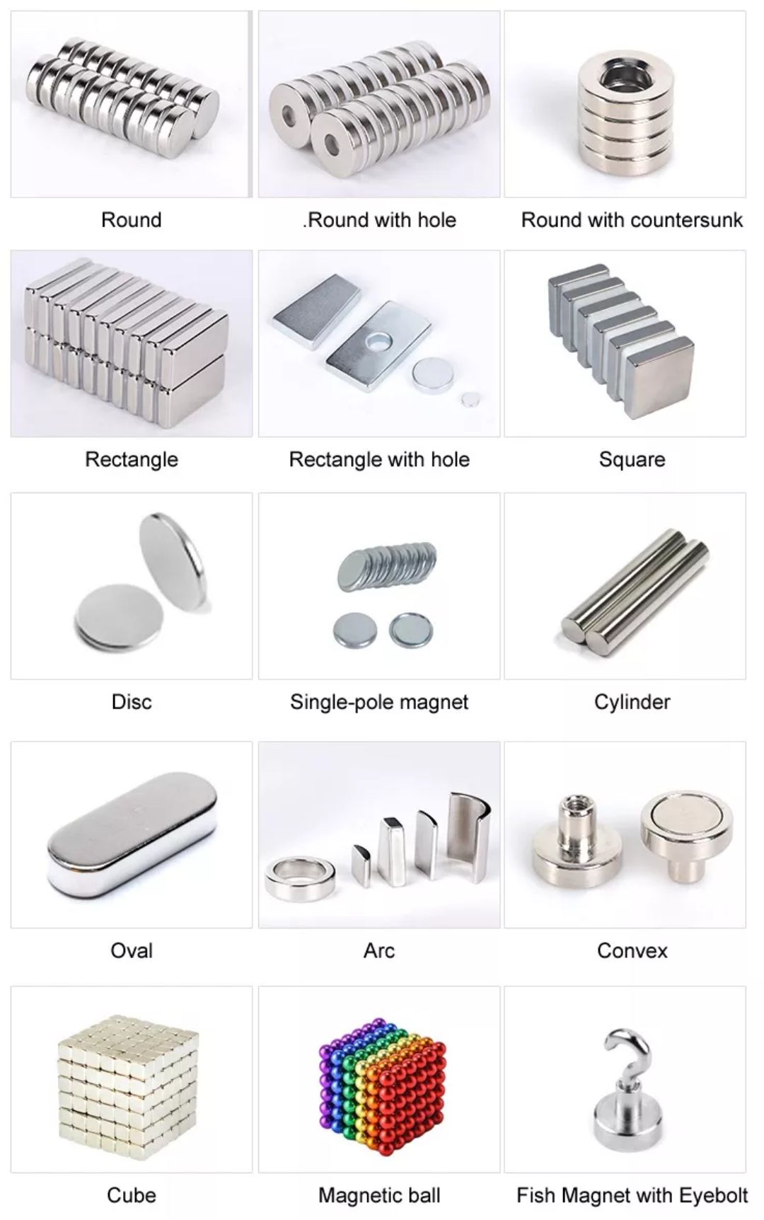 Rectangular N50 Neodymium Magnet Block with Countersunk Screw and Nickel Coating 6