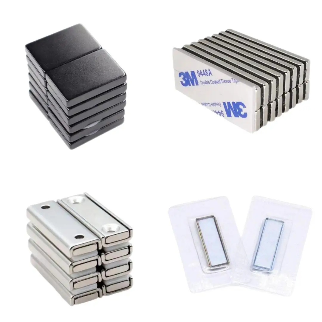 Industrial grade N52 neodymium block magnets, nickel plated anti-rust rectangular NdFeB magnets. Strong permanent magnet, stock standard sizes and custom size available, ideal for industrial, motor and DIY use