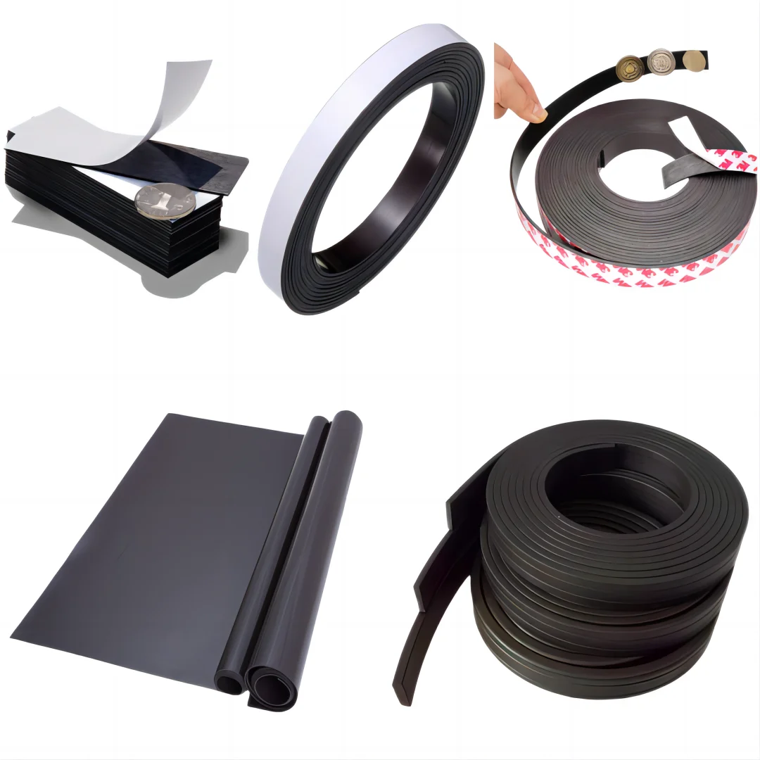 Glue Self Adhesive Square Magnetic Sheet Strong Magnet Wall Sticker Strip Magnetic Materials Roll Rubber Magnets For Fridge 5