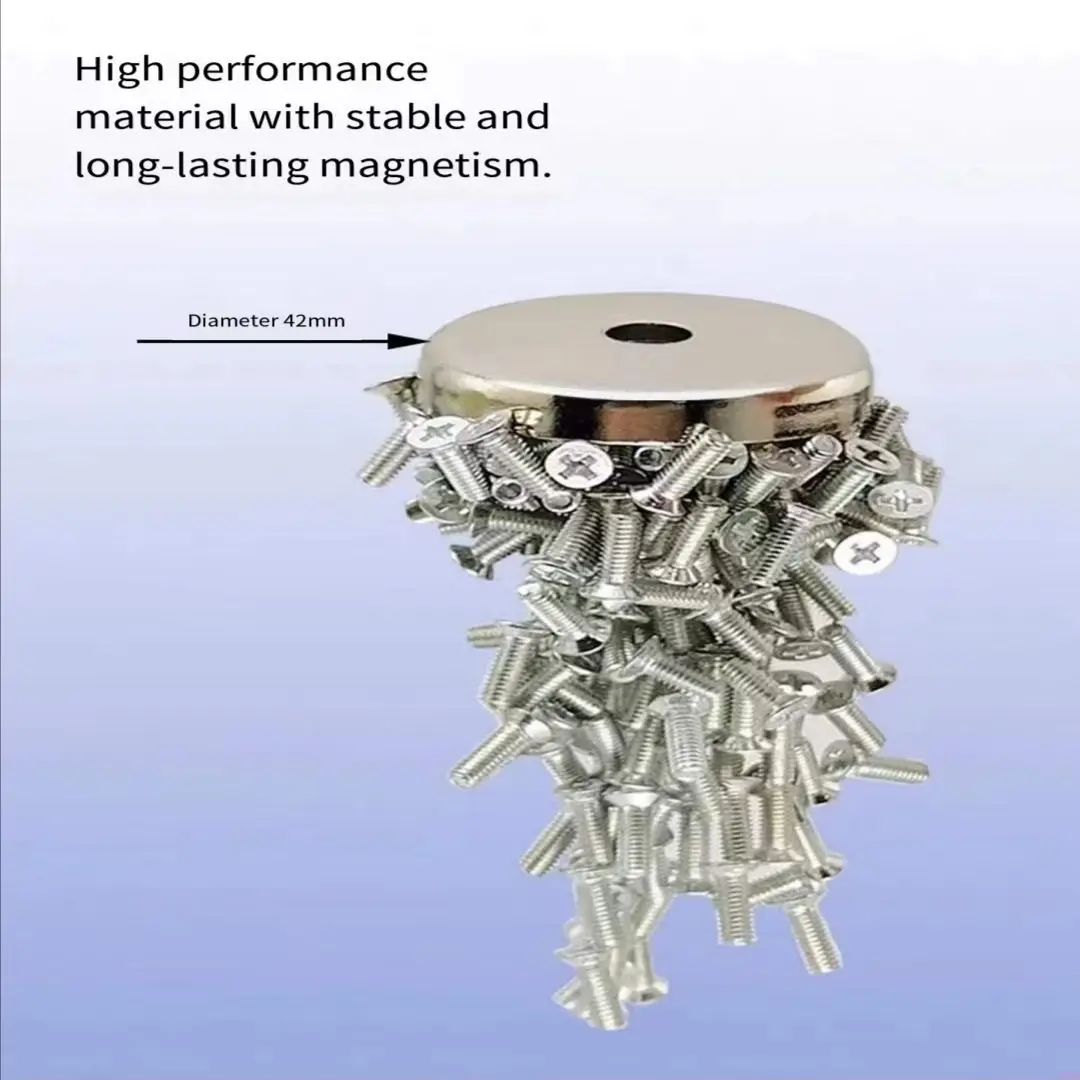 Permanent Rare Earth Countersink Magnetic Materials Strong Magnet Ndfeb Round Base Fishing Screw Hole Neodymium Pot Magnet 3