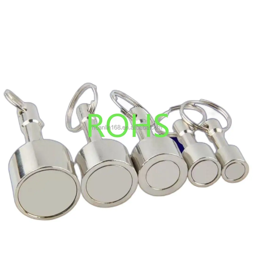 Llaveros magnéticos de Metal con logotipo personalizado N35 N50, soporte para llaves con imán de neodimio fuerte permanente, Detector de gancho de oro/plata/metal 3