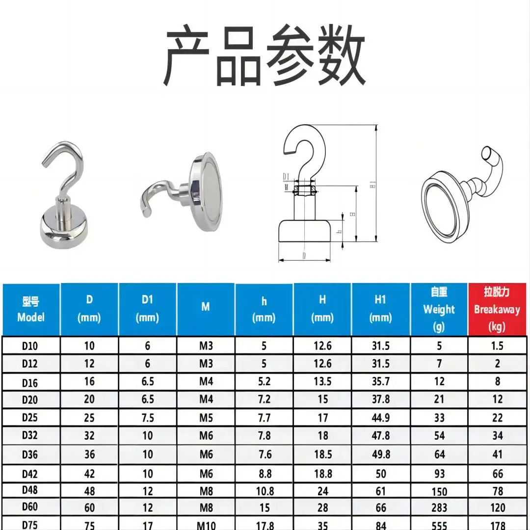 Strong Neodymium Magnet Pot Hook Holder For Fridge Home Office 4