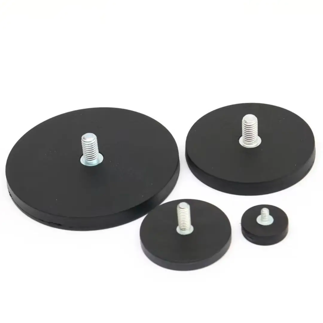 Strong Magnet Neodymium Pot Holder Mounting 22 43 66 88 Magnetic N52 Waterproof Rubber Coated Magnets With M4 M6 M8 Screw Thread 6