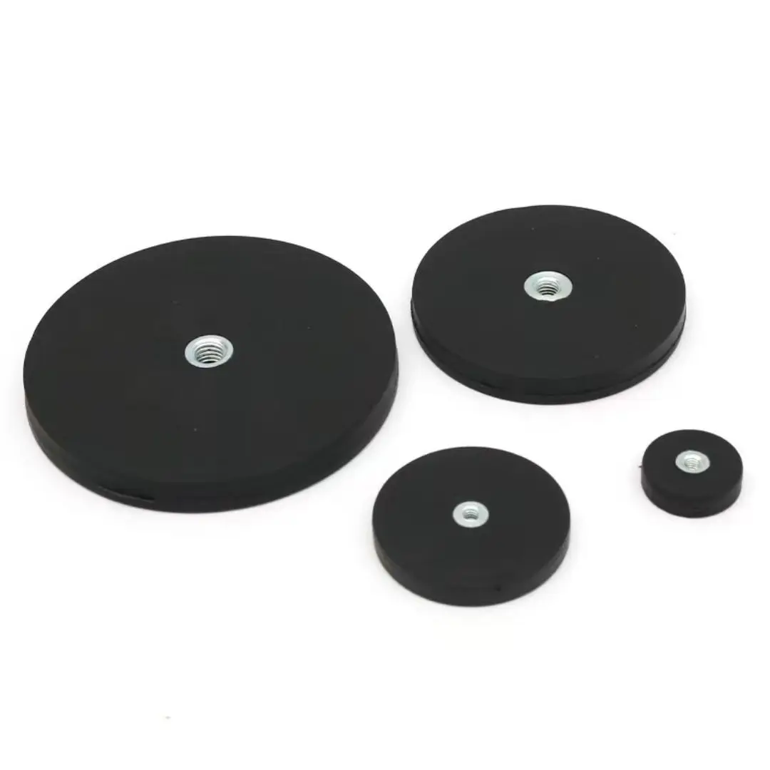 Strong Magnet Neodymium Pot Holder Mounting 22 43 66 88 Magnetic N52 Waterproof Rubber Coated Magnets With M4 M6 M8 Screw Thread 5