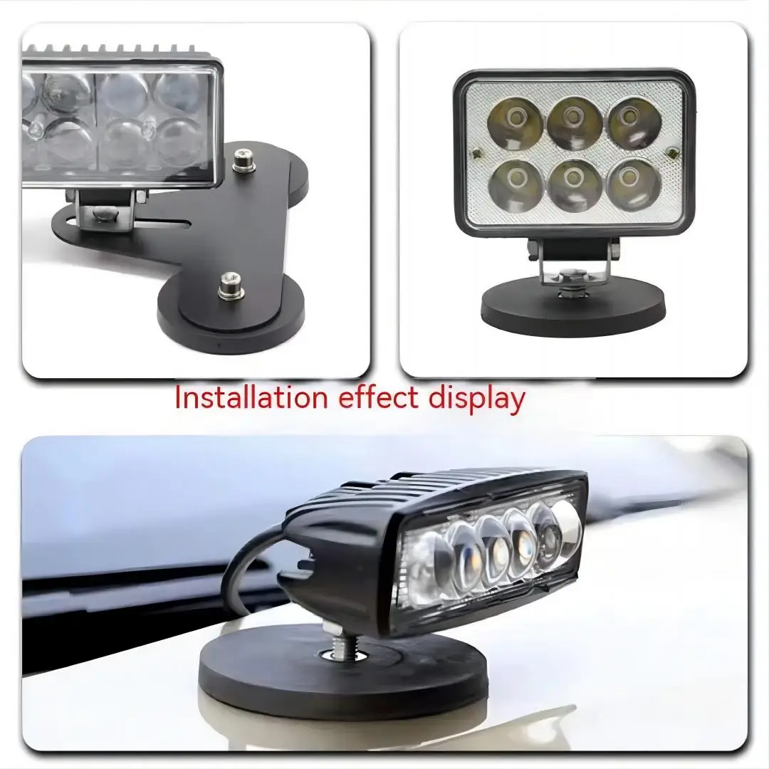D22 D43 D66 D88 Led Holder Base Waterproof Rubber Coated Magnet M6 M8 Flat Threaded Hole Strong Neodymium Pot Magnetic Materials 6