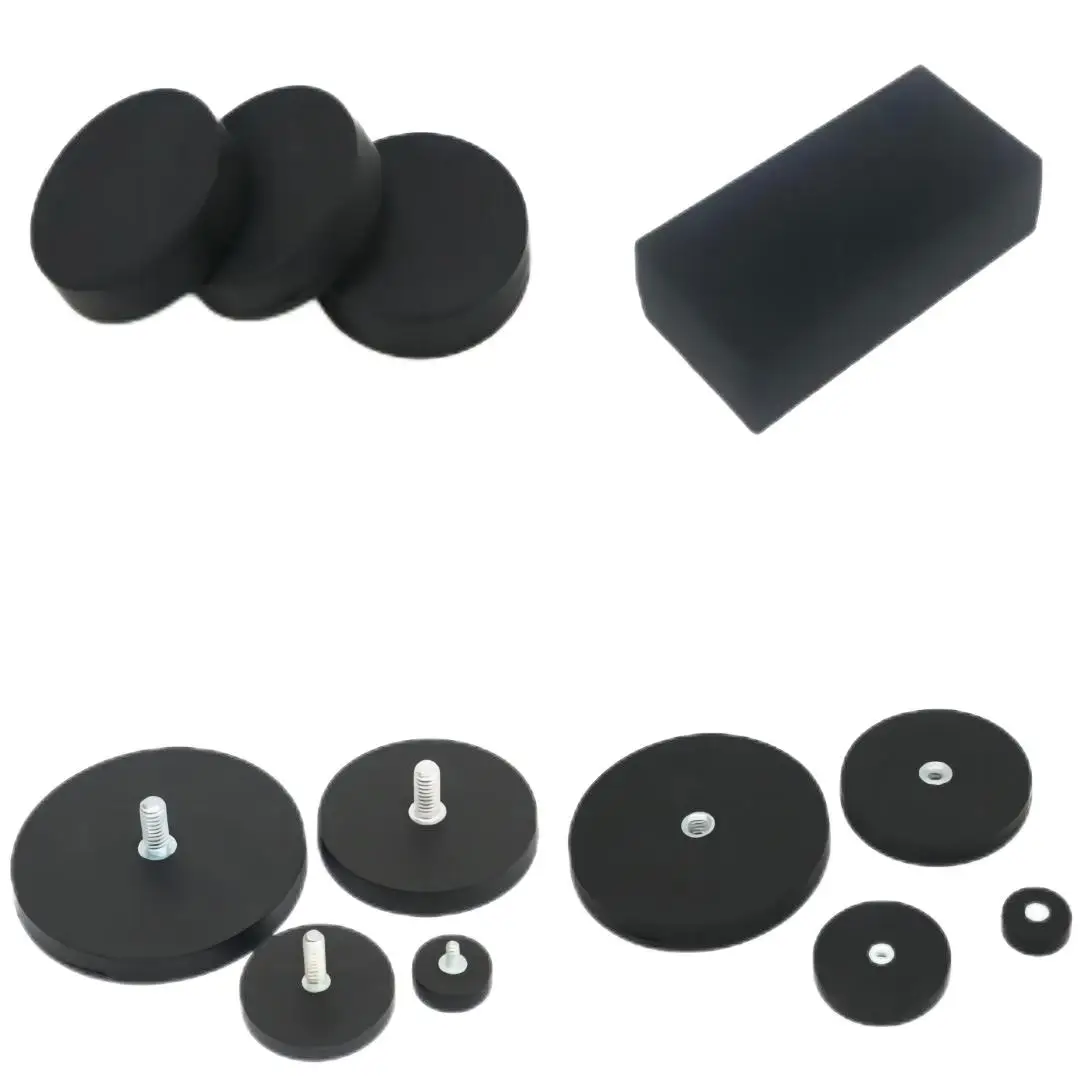 Neodymium Rubber Coated Pot Holder Magnets Strong N52 For Base 2