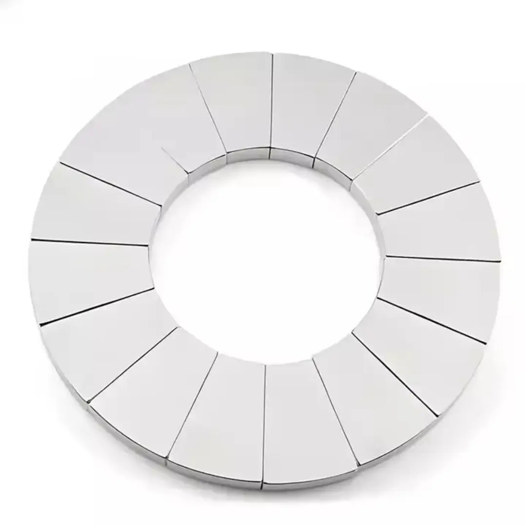 Oem Professional Customized N42sh Bldc Motor Rotor Fan Shaped Magnet N52 Neodymium Sector Tile Free Energy Generator Magnet 5