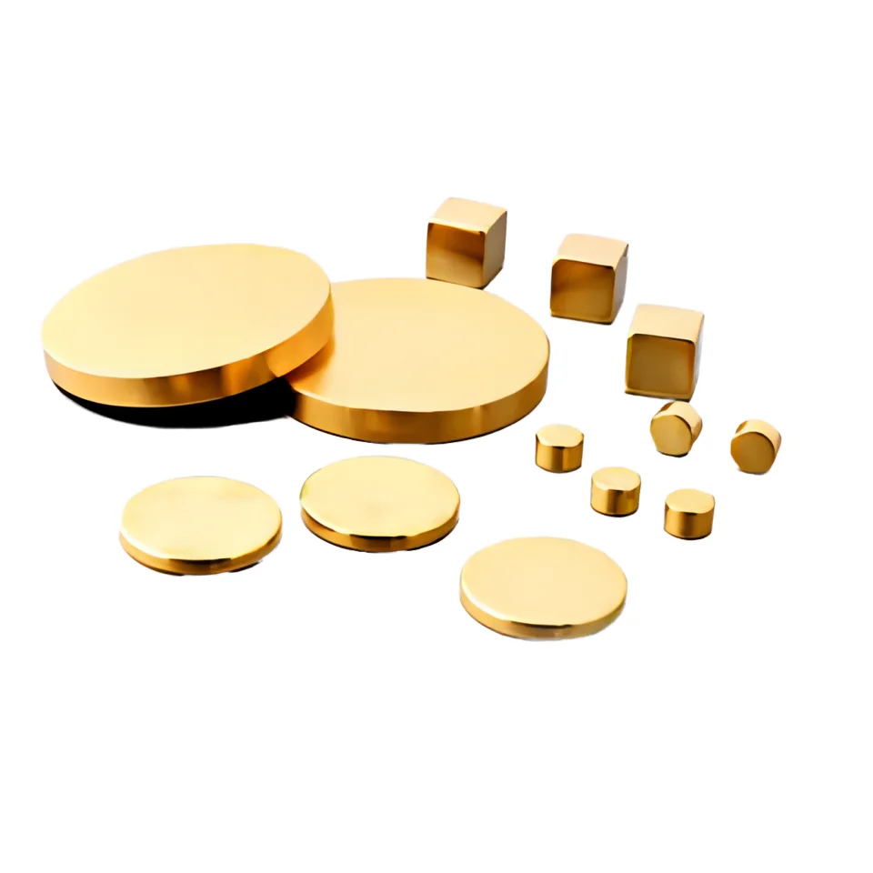 Custom Rare Earth Fridge Gold Magnets Cylinder Disc Block N52 2