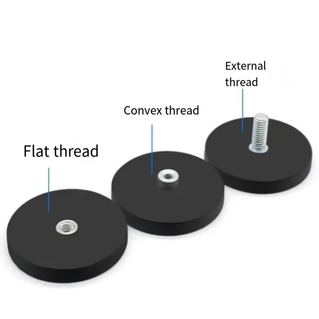 Strong Rubber Coated Neodymium Magnet Base with Threaded Insert | Waterproof Magnetic Mount for Hooks, Tools, and Industrial Use 3