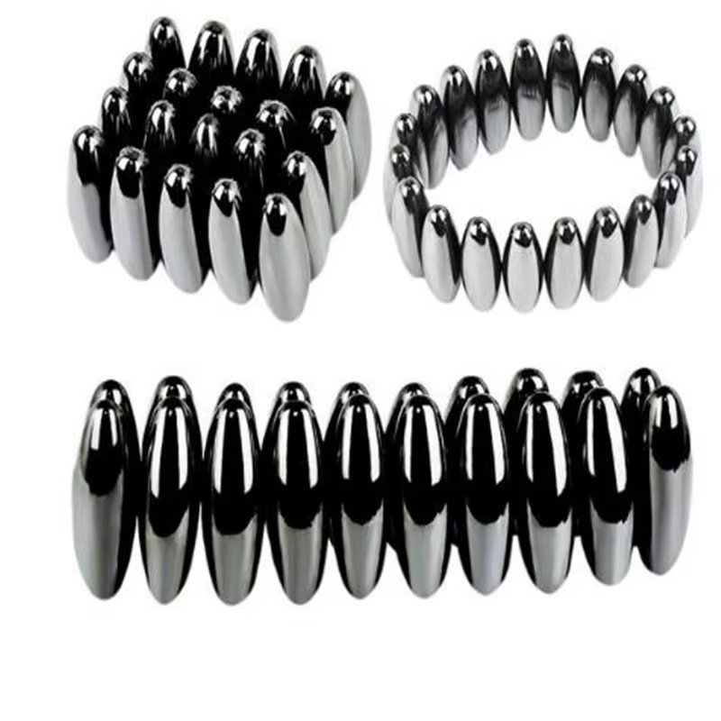 Olive Ferrite Industrial Magnets Polished Black Biomagnetic Therapy Balls Elliptical Magnetic Beads Magnetic Egg Welded 4