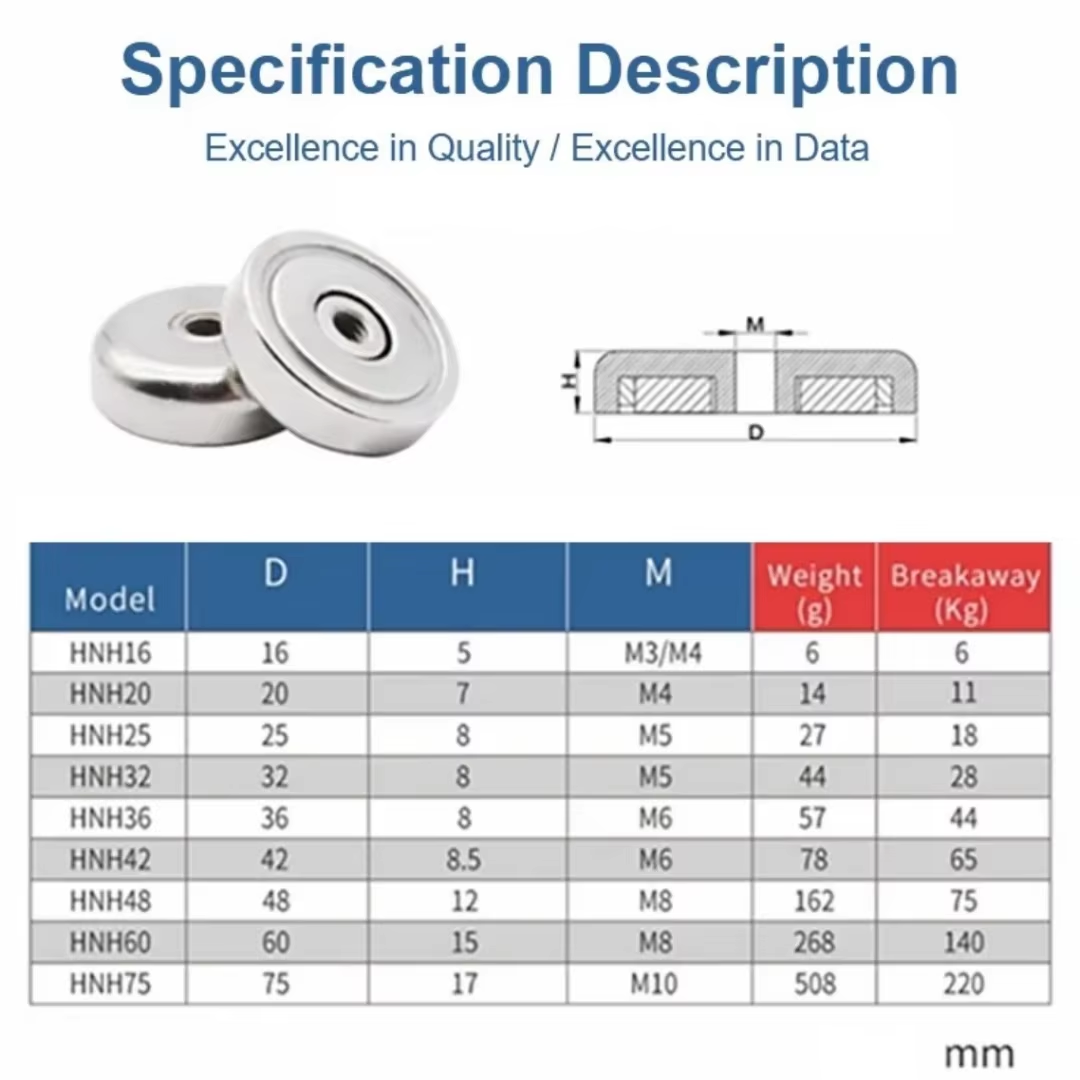 Neodymium Pot Magnet with Countersink N52 Strong Permanent Ndfeb Magnet 6