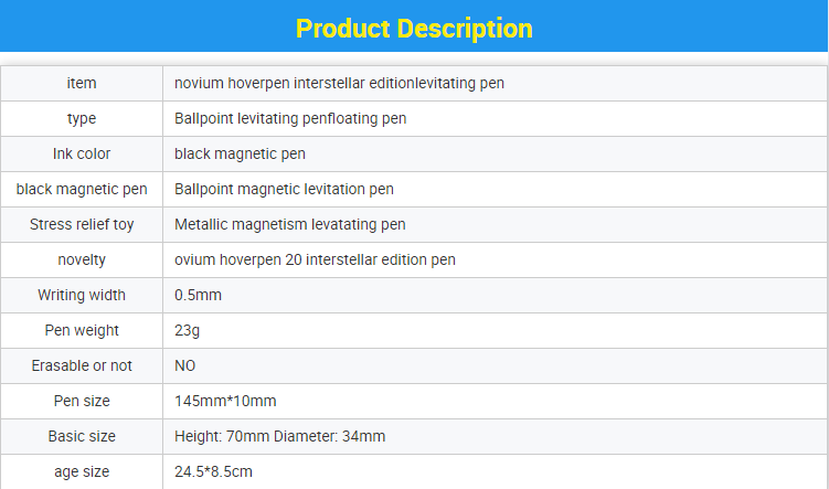 High-Tech Luxury Magnetic Levitating Stand Pen New Design Neutral Ballpoint Pen Holiday Gift for Stress Relief