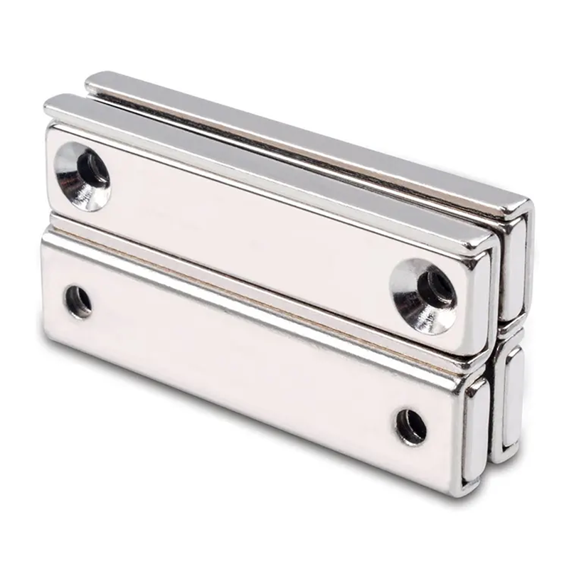 square pot magnets, rectangular cup magnets, shielded square magnets, one sided rectangular pot magnets, industrial square mounting magnets, heavy duty rectangular magnetic holders, square neodymium cup magnets, narrow space pot magnets, fixture square po
