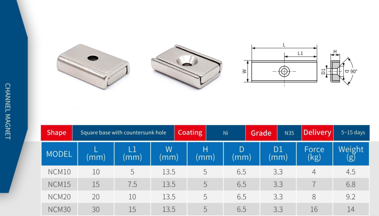 square pot magnets, rectangular cup magnets, shielded square magnets, one sided rectangular pot magnets, industrial square mounting magnets, heavy duty rectangular magnetic holders, square neodymium cup magnets, narrow space pot magnets, fixture square po