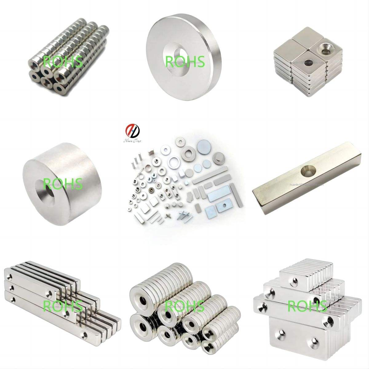 Square Countersunk Neodymium Magnets – Screw-Mount Block Magnets with Single/Double Holes | N35-N52 Industrial Strength