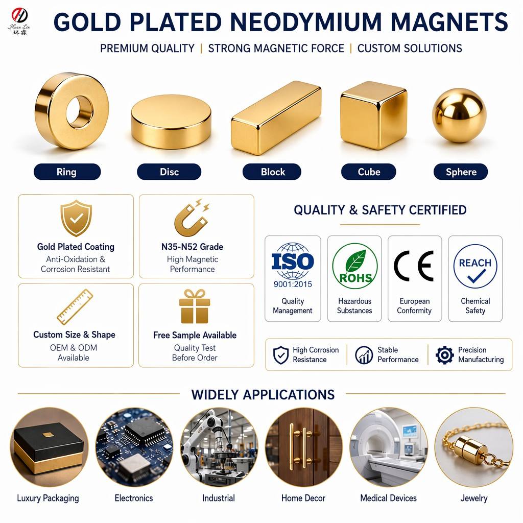 Fabrikpreis: Goldbeschichtete Neodym-Rundscheibenmagnete der Güteklasse N35-N52, Seltenerdmetalle, permanent und stark, für Armband- und Halskettenverschlüsse sowie Bastelarbeiten 3