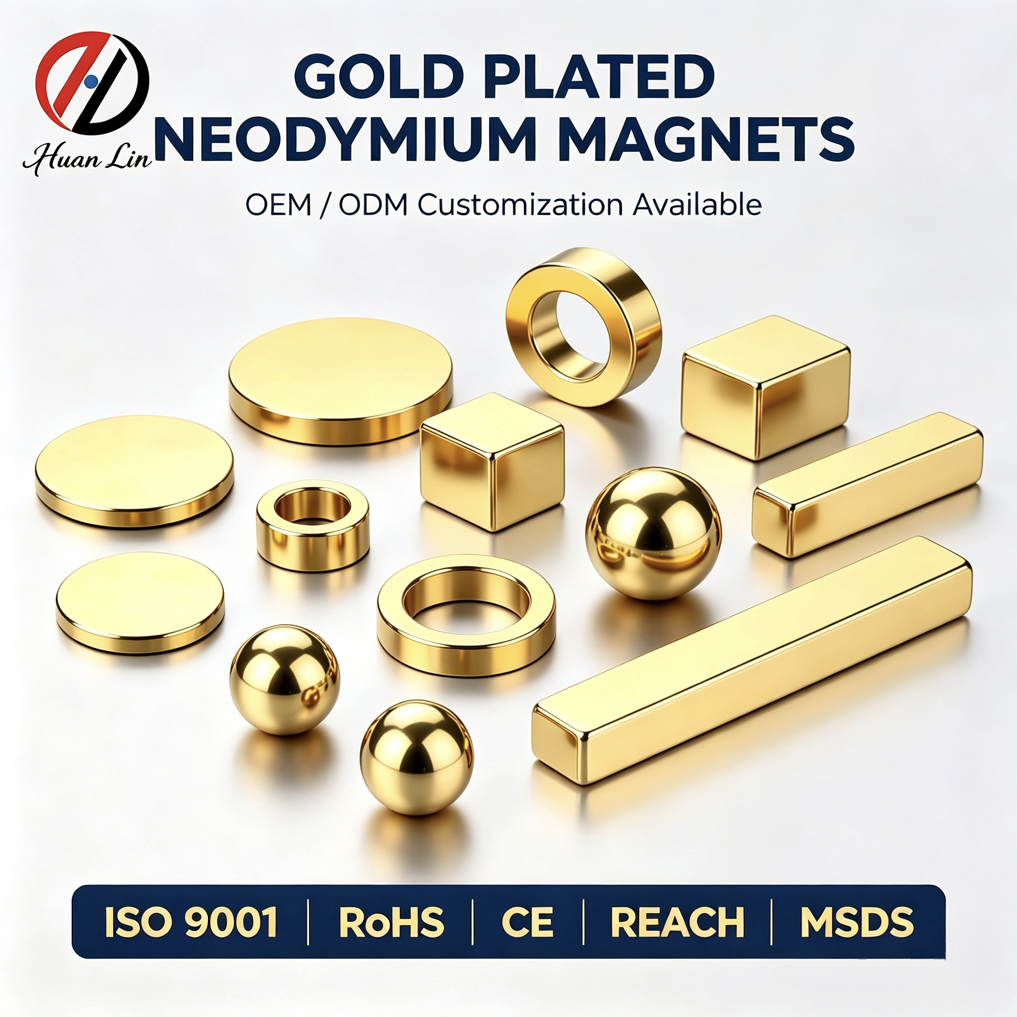 Fabrikpreis: Goldbeschichtete Neodym-Rundscheibenmagnete der Güteklasse N35-N52, Seltenerdmetalle, permanent und stark, für Armband- und Halskettenverschlüsse sowie Bastelarbeiten 5