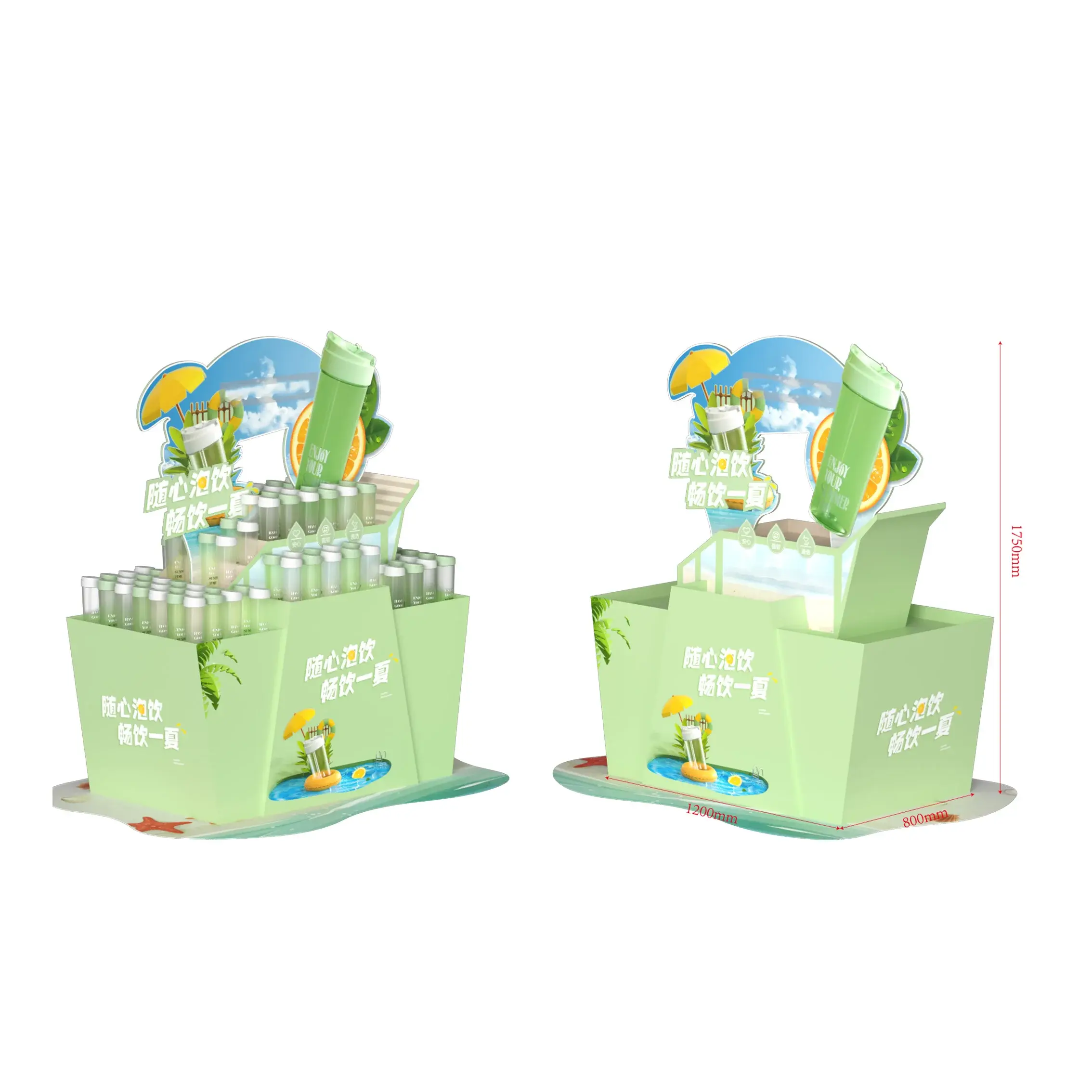 Custom Grocery Store Shelving Floor Standing Display Stand Xutai 4