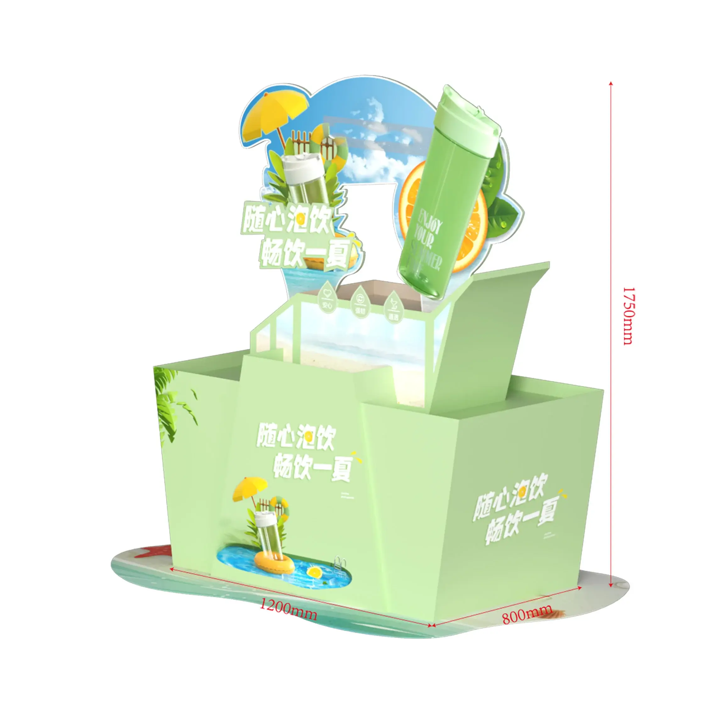 Custom Grocery Store Shelving Floor Standing Display Stand Xutai 3