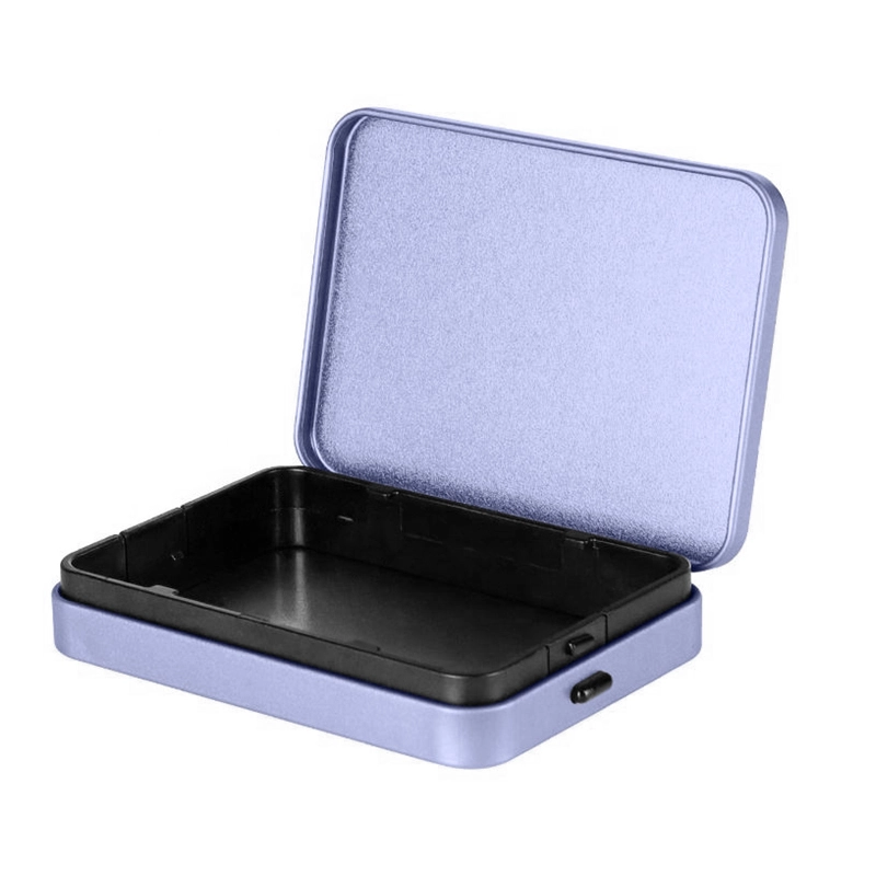 Custom Logo metal tin packaging CBD hinged tin box 1