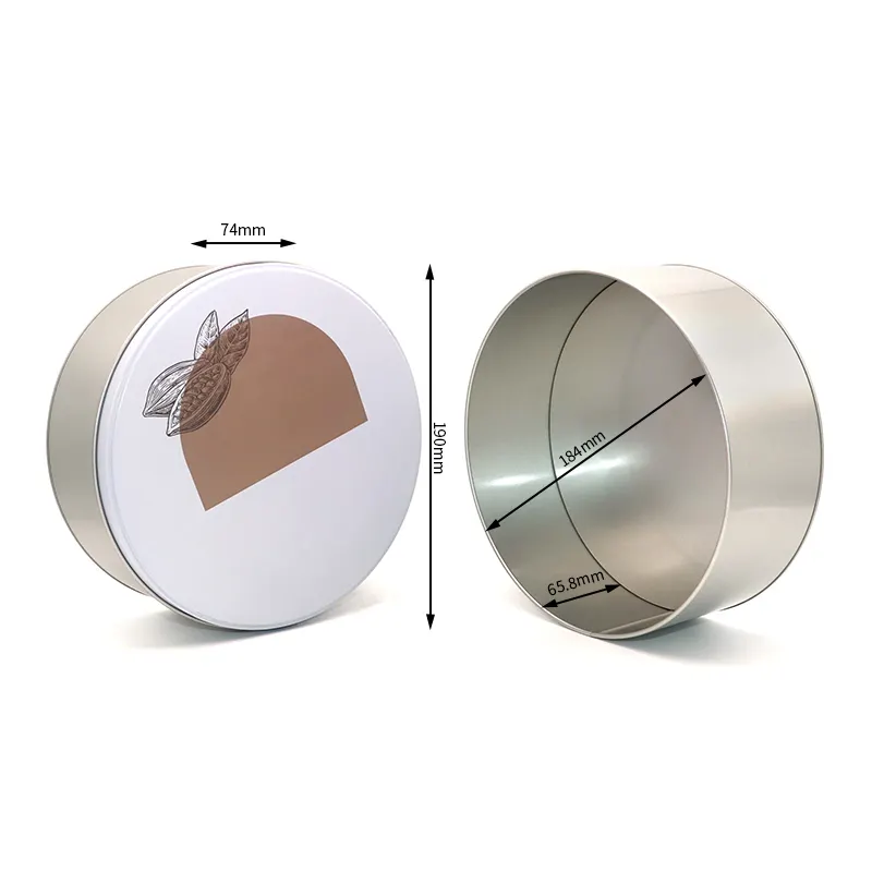 Large Round Tin Containers TINPLATE by XPD 5