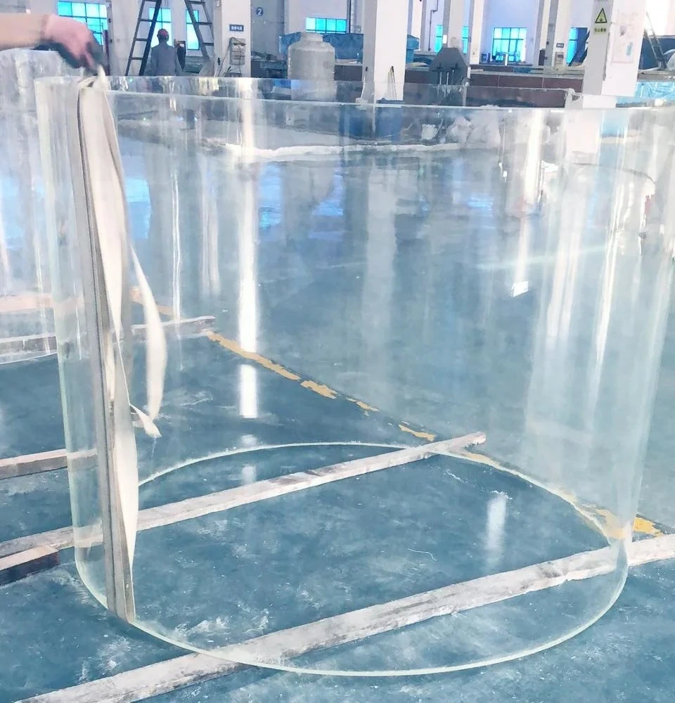 Terowong Akuarium Akrilik Silinder Tersuai Untuk Projek Air Laut 1