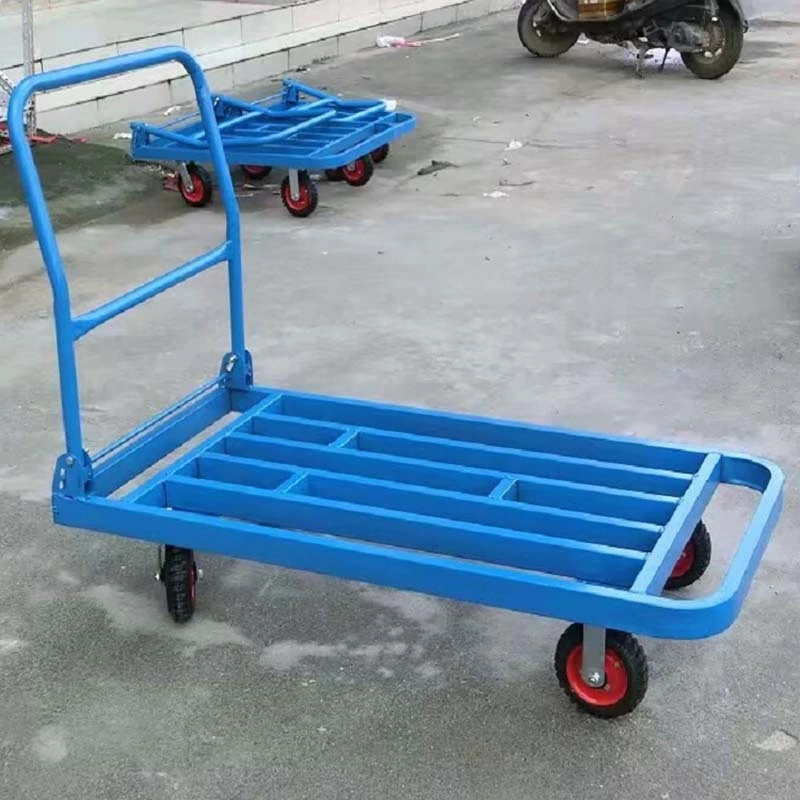 Klappkarren, Handkarren, Kunststoff-Plattformwagen, zusammenklappbarer Handkarren, 200 kg, Schubkarren, Reifen, zweirädriger Garten-Handkarren 1