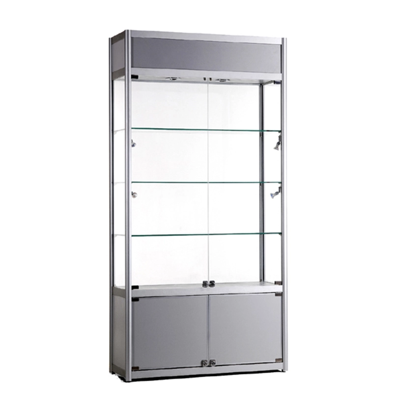 Vitrina del fabricante Vitrina de tabaco Vitrinas de madera Vitrina Vitrina con puerta de vidrio para tienda de humo Mostrador minorista con luces Vitrina con cerradura con marco de aluminio 1