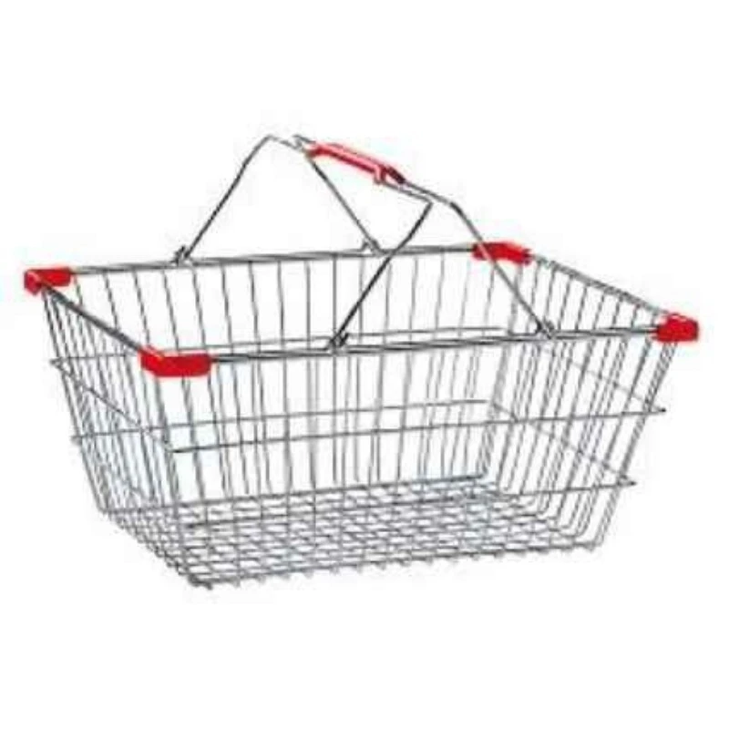 Chromed Wire Mesh Metal Shopping Basket for Supermarket Use 1