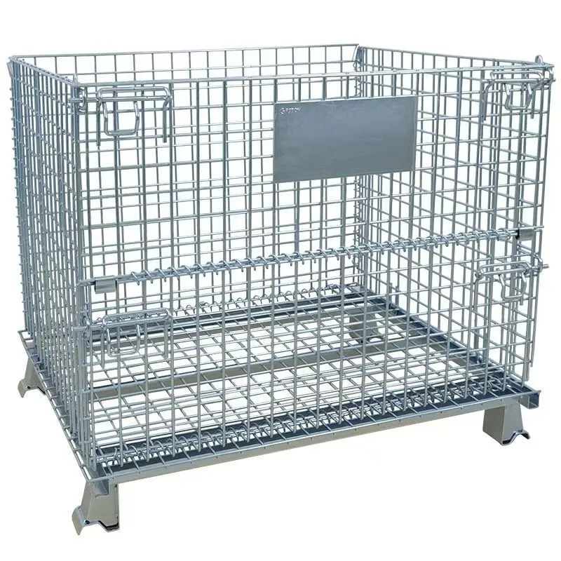 Jaula de alambre de metal plegable apilable galvanizada para almacenamiento de preformas de mascotas 1