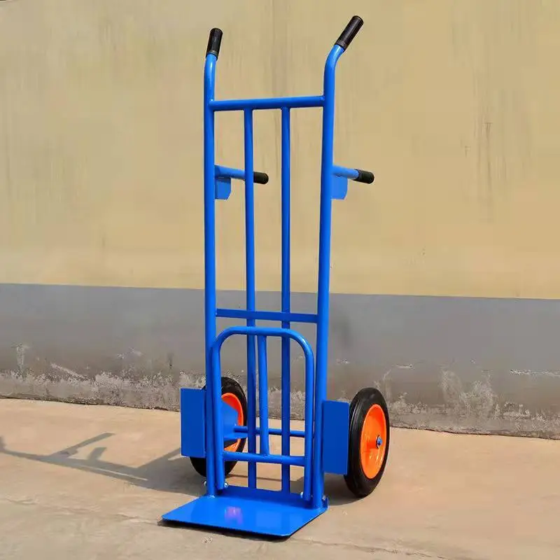 Carro azul Carro de mano de 4 ruedas de alta calidad Carro de plataforma plegable de plástico 300-500 kg 1