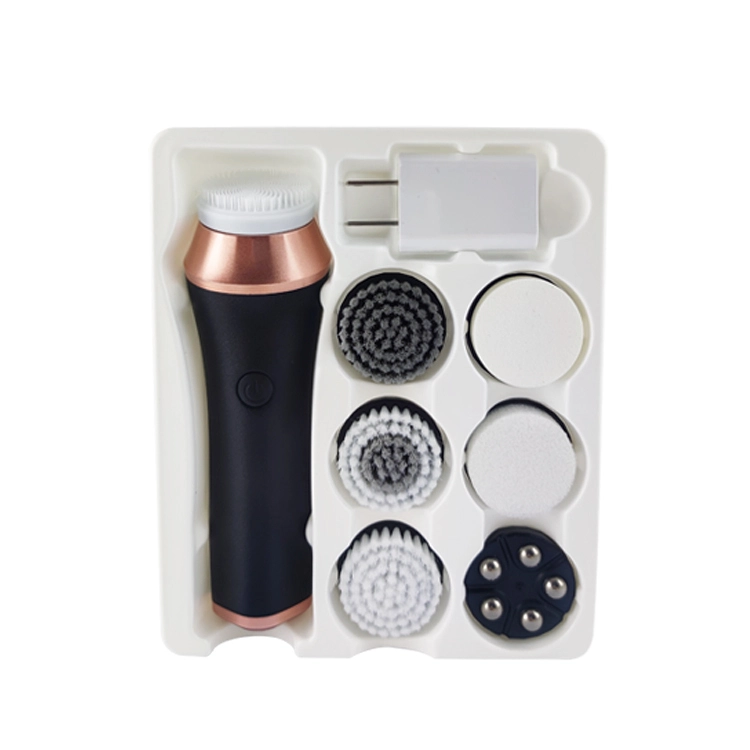 Juego de 7 cabezales limpiadores, depurador profundo de espinillas, masaje exfoliante Facial de poros, cepillo de limpieza Facial eléctrico 1