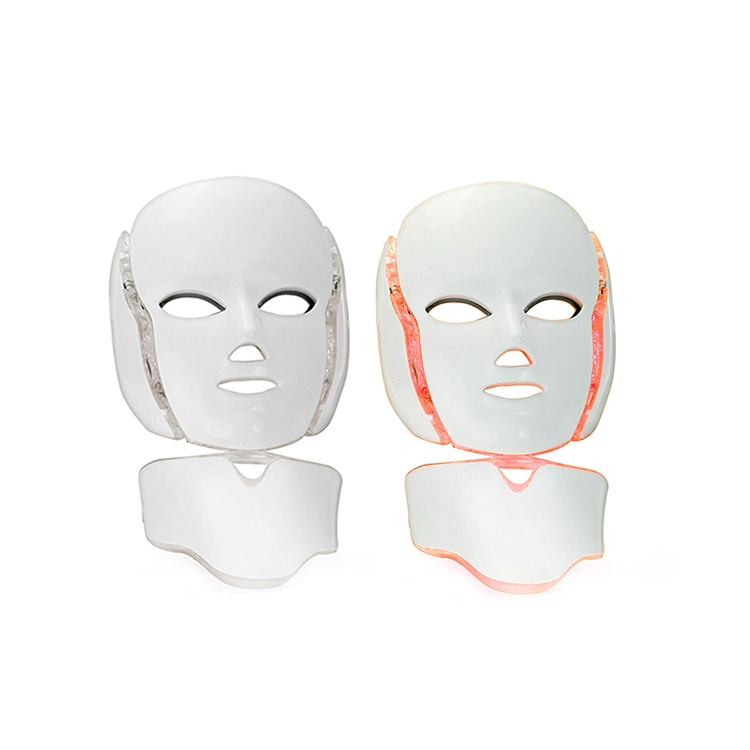العلاج بالضوء LED قناع الوجه + جهاز الرقبة الوجه 7 ألوان قناع الوجه LED 1