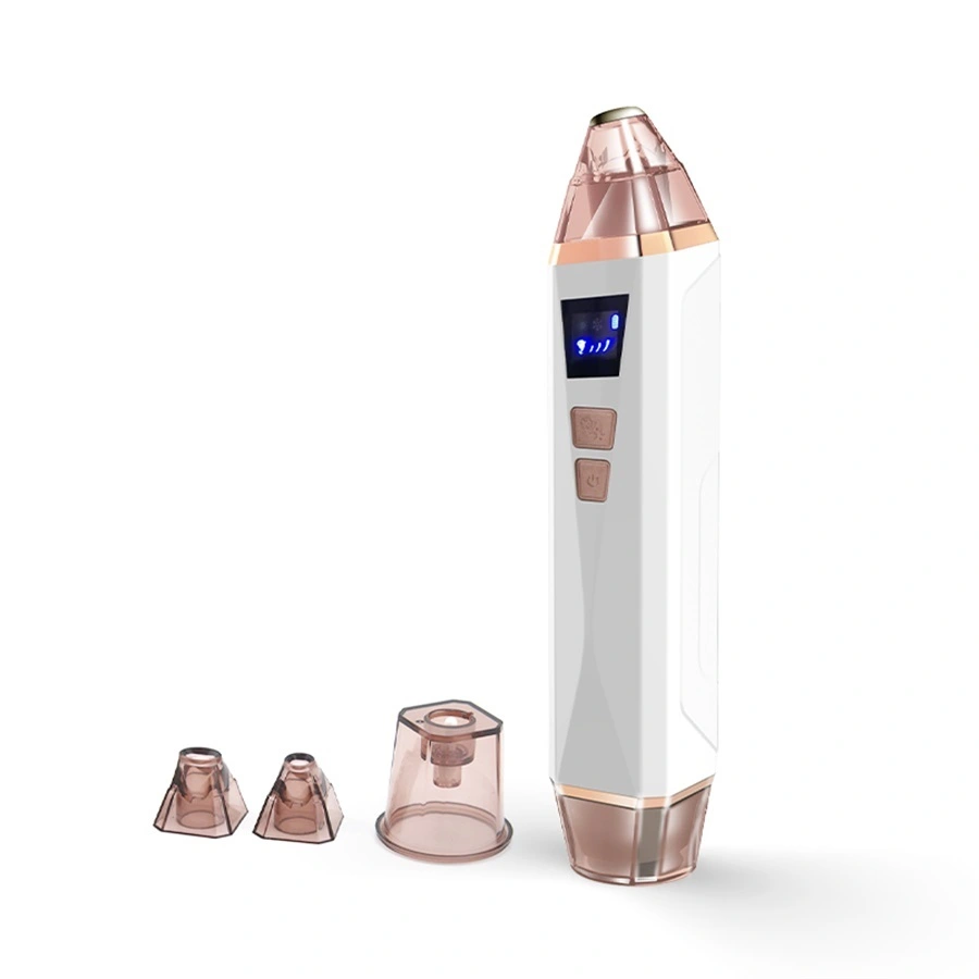 Vacuüm-mee-eterverwijderaar Verwarming Koude poriënreiniger Gezichtsreinigingsapparaat Comedo-extractor 4 vervangende koppen LCD-scherm 1