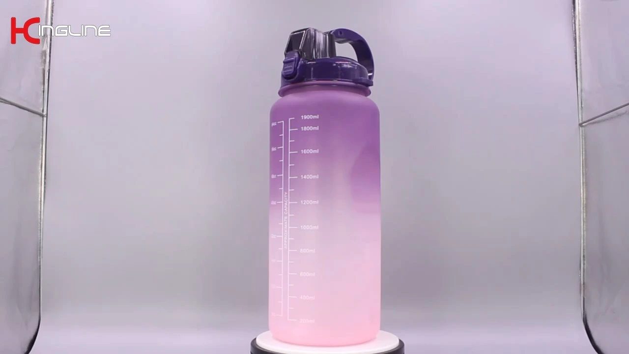 KingLine 2000ml large sports water bottle with handle for fitness 1