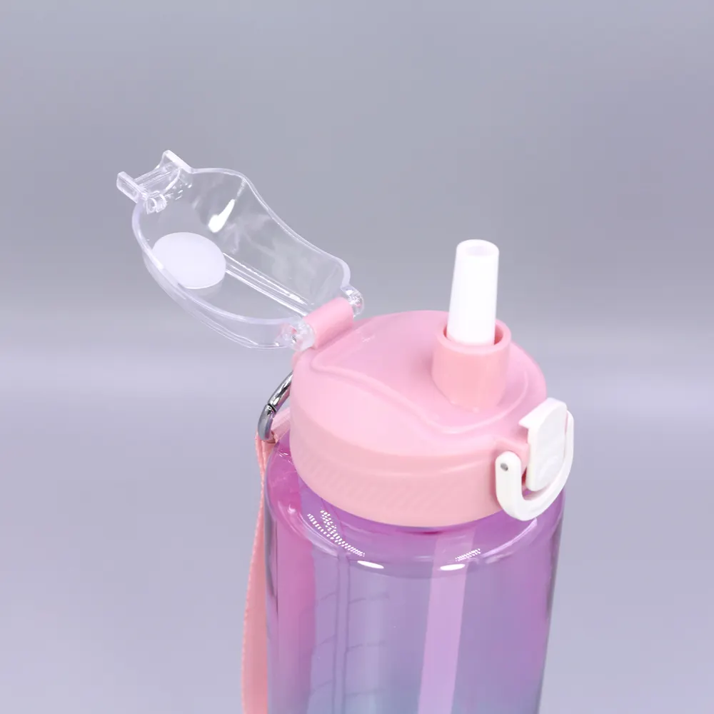 Kingline Plastic Water Bottle with Straw KL-7207 Plastic Water Bottle with Straw Supplier 4